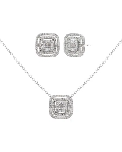 Jankuo Cz Earrings & Necklace Set In Metallic