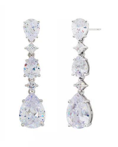 Jankuo Cz Long Drop Earrings In Yellow