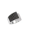 Jankuo Cz Statement Ring In Black