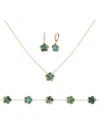 Jankuo Flower 14k Cz Earrings, Bracelet & Necklace Set