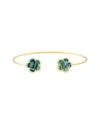 Jankuo Flower 14k Plated Abalone Stone Cuff Bracelet