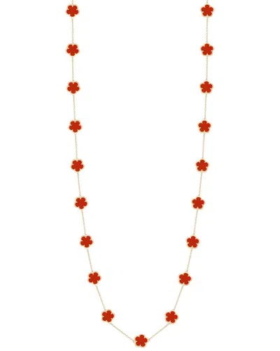 Jankuo Flower 14k Plated Agate Double Layer Necklace In Silver