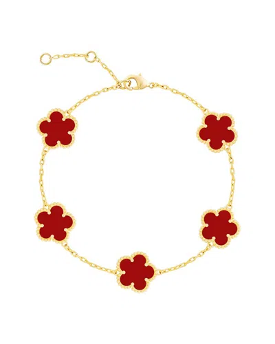 Jankuo Flower 14k Plated Agate Station Bracelet