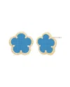 Jankuo Flower 14k Plated Agate Stud Post Earrings In Brown