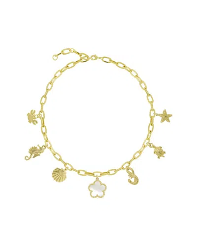 Jankuo Flower 14k Plated Charms Necklace In Gold