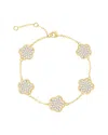 Jankuo Flower 14k Plated Cz Bracelet In Gold