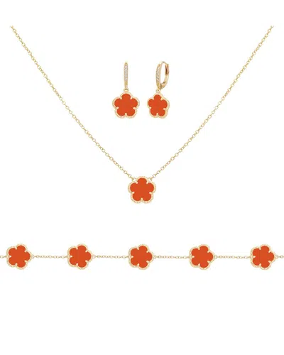 Jankuo Flower 14k Plated Cz Bracelet In Gold