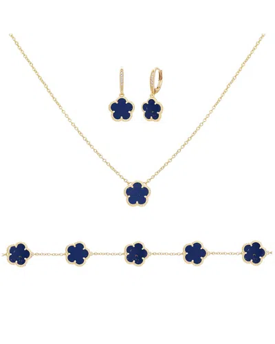 Jankuo Flower 14k Plated Cz Bracelet In Gold