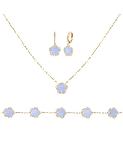 Jankuo Flower 14k Plated Cz Bracelet In Multi