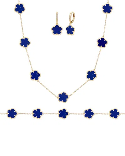 JANKUO JANKUO FLOWER 14K PLATED CZ EARRINGS