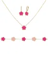 Jankuo Flower 14k Plated Cz Earrings In Gold