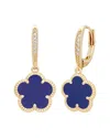 Jankuo Flower 14k Plated Cz Leverback Drop Earrings In Brown