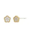 Jankuo Flower 14k Plated Cz Stud-post Earrings