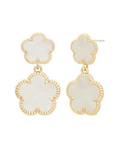 Jankuo Flower 14k Plated Drop Post Earrings In Multi