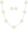Jankuo Flower 14k Plated Earrings & Necklace Set In Gold