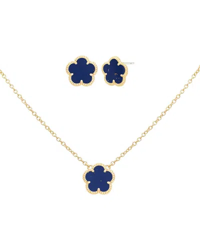 Jankuo Flower 14k Plated Earrings And Pendant Set Earrings And Necklace In Gold