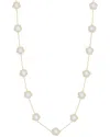 Jankuo Flower 14k Plated Mother-of-pearl Double Layer Necklace In Silver