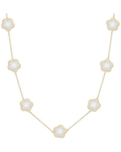 Jankuo Flower 14k Plated Engraved Necklace In Gold