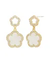 Jankuo Flower 14k Plated Mother-of-pearl Cz Post Backs Earrings