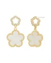 Jankuo Flower 14k Plated Mother-of-pearl Cz Post Backs Earrings