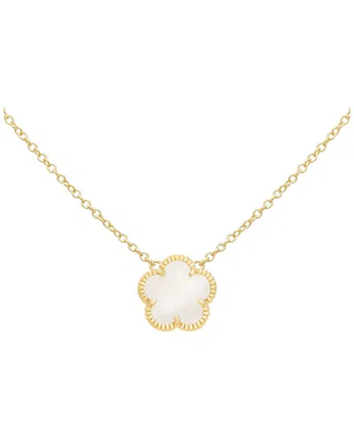 Jankuo Flower 14k Plated Mother Of Pearl Pendant Necklace In Orange