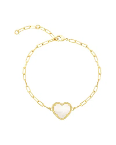 Jankuo Flower 14k Plated Mother-of-pearl Station Bracelet