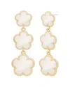 Jankuo Flower 14k Plated Mother-of-pearl Trapper Earrings