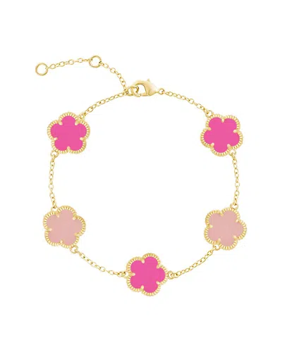 Jankuo Flower 14k Plated Statement Bracelet In Gold