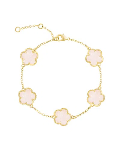 Jankuo Flower 14k Plated Statement Bracelet In Gray