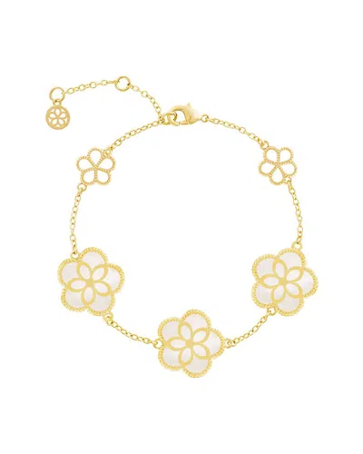 Jankuo Flower 14k Plated Station Bracelet In Gold