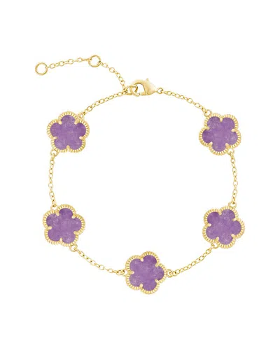 JANKUO JANKUO FLOWER 14K PLATED STATION BRACELET