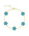 Jankuo Flower 14k Plated Station Bracelet In Gold