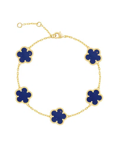 Jankuo Flower 14k Plated  Station Bracelet In Green