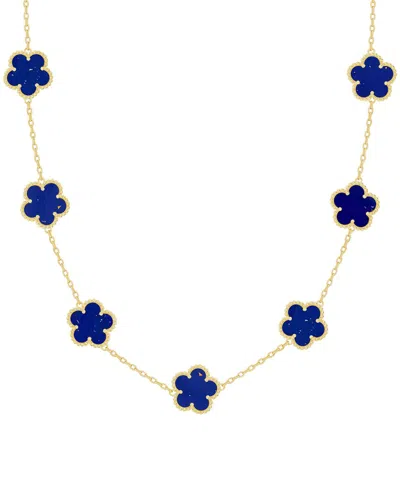 Jankuo Flower 14k Plated  Station  Necklace In Pink