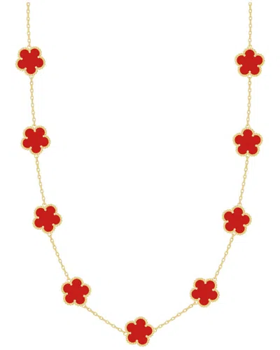 Jankuo Flower 14k Plated Station Necklace In Gold