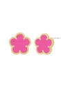 Jankuo Flower 14k Plated Stud Post Earrings In Brown