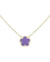 Jankuo Flower 14k Plated Synthetic Lavender Color Stone Pendant Necklace