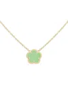 Jankuo Flower 14k Plated Synthetic Peridot Color Stone Pendant Necklace