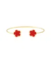 Jankuo Flower 14k Synthetic Coral Cuff Bracelet