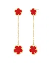 Jankuo Flower 14k Synthetic Coral Post Earrings