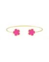 Jankuo Flower 14k Synthetic Fuchsia Cuff Bracelet
