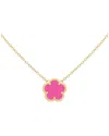 Jankuo Flower 14k Synthetic Fuchsia Pendant Necklace