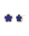 Jankuo Flower 14k Synthetic Sapphire Cz Stud Earrings