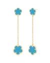 Jankuo Flower 14k Synthetic Turquoise Post Earrings