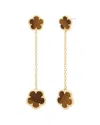 Jankuo Flower 14k Tiger Eye Post Earrings