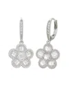 Jankuo Flower Cz Leverback Drop Earrings In Metallic