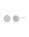 Jankuo Flower Cz Stud-post Earrings In Metallic