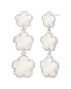 Jankuo Flower Mother-of-pearl Trapper Earrings In Silver