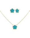 Jankuo Flower Plated Earrings & Necklace Set In Gold
