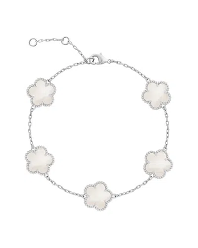Jankuo Flower Plated Station Bracelet In Metallic